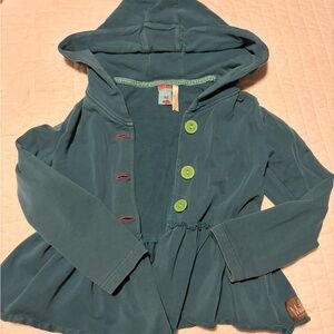 Matilda Jane Teal Hooded Jacket with Green Trim